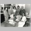 Pleckgate High School 1989. Pictured from left Carol Sourbutts,Mike Sumner, Carol Mason,  Cheryl Rouse - Period Photo